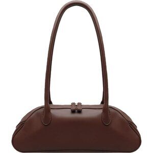 Women's Coffee Shoulder Bag PU Leather Trendy Y2K Fashion Purses for Travel